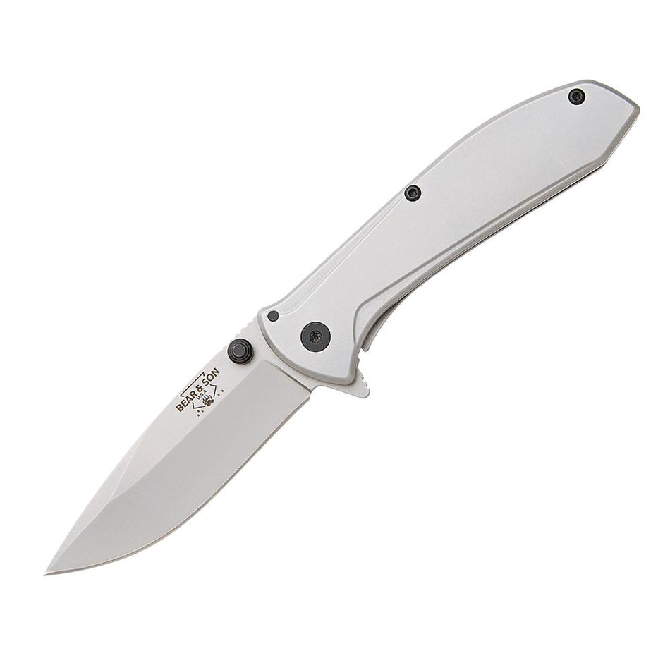 Bear & Son Stainless Steel Framelock Assisted Opening Folding Knife 2-7/8" Drop Point