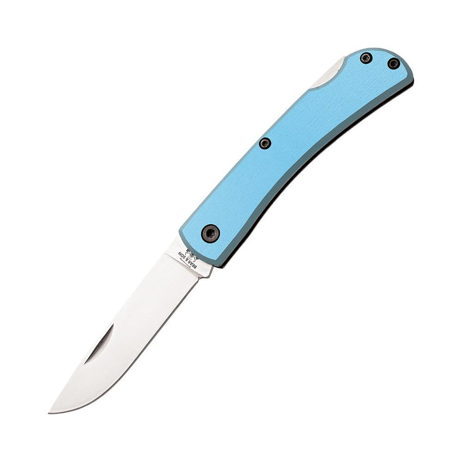 Bear & Son Farmhand Locking Folder Knife 2.75 Inch Drop Point Blade Blue Aluminum