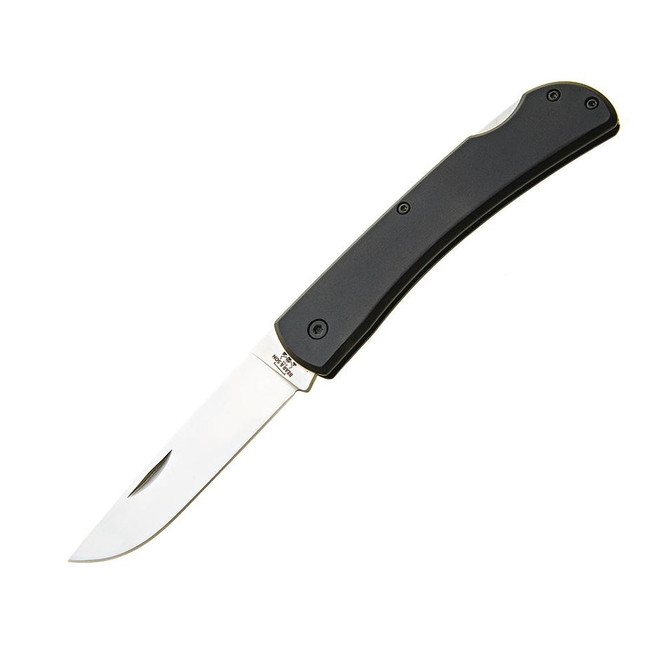 Bear & Son Farmhand Large Locking Folder 3-5/8" Drop Point Blade Black with Pocket Clip