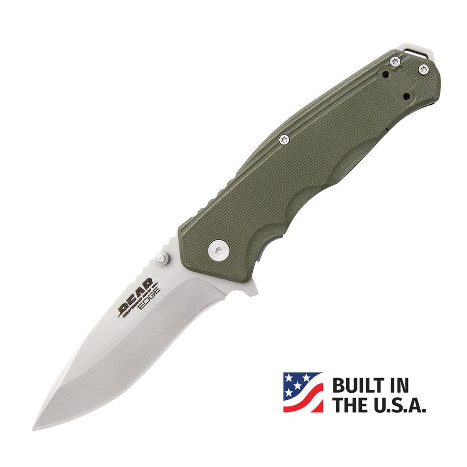 Bear & Son Sideliner G10 Folding Knife 3-3/8" Drop Point - OD Green, Boxed