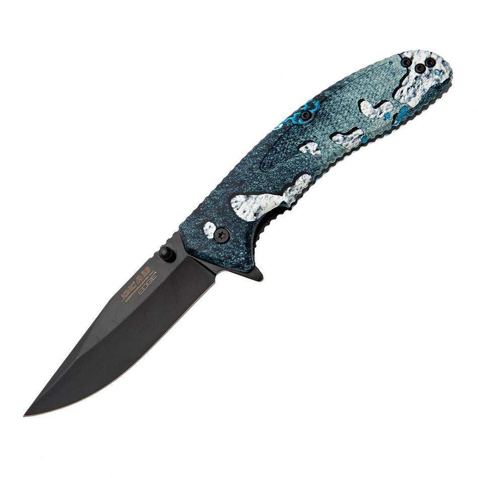 Bear & Son Sideliner 3.5" Clip Point Folding Knife TrueTimber Rift Blue