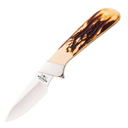 Bear & Son Invincible Skinner Knife Stag Delrin Handle 2-3/4" Drop Point Blade