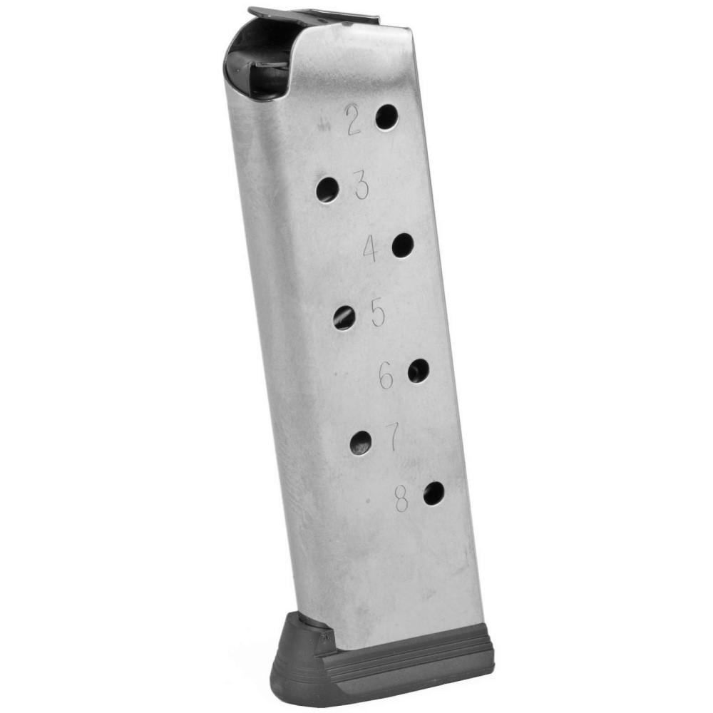 Colt 1911 Gov't/Commander .45 ACP Stainless Steel Handgun Magazine with Base Pad 8/rd