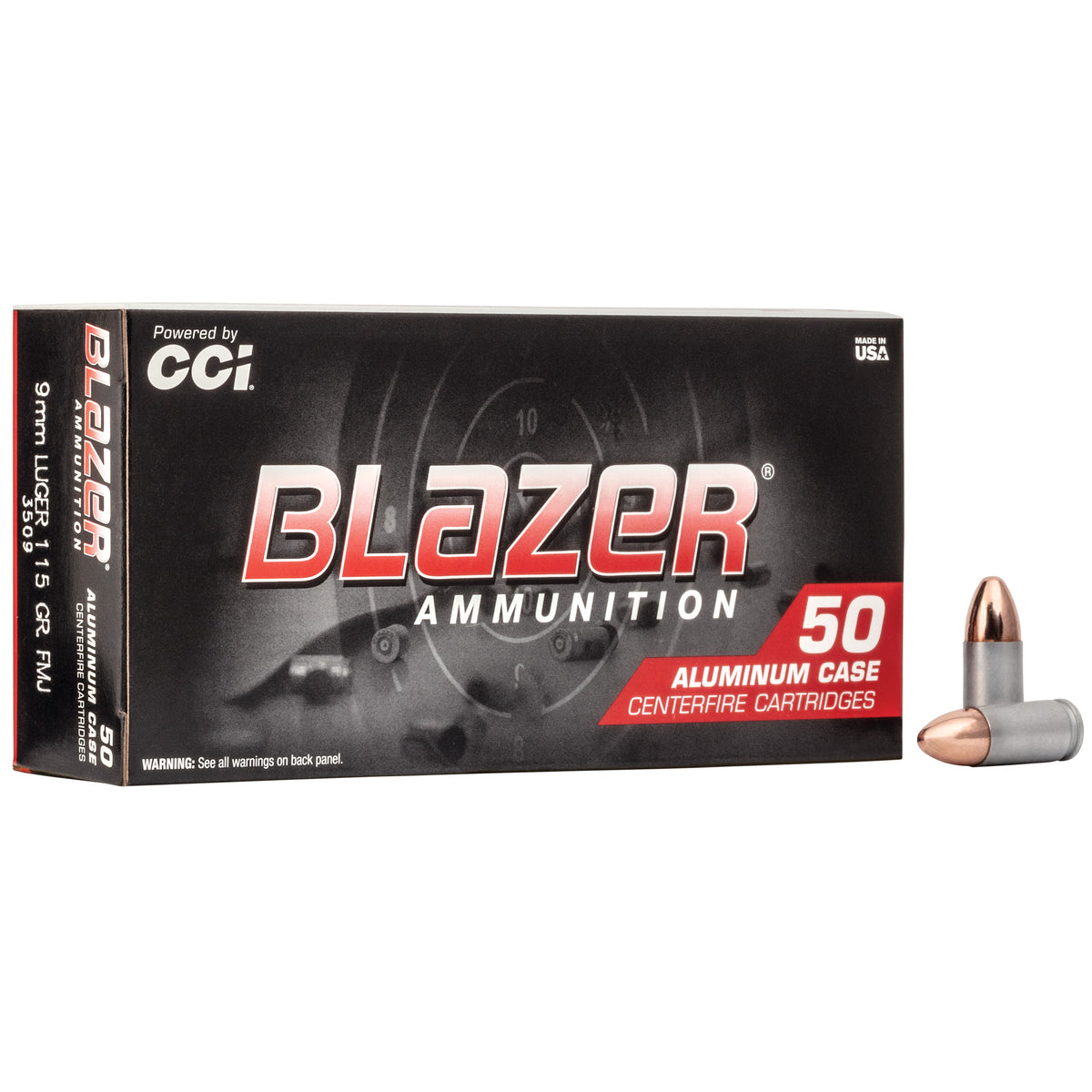 Blazer 9mm Luger/Parabellum 3509 Aluminum Full Metal Jacket FMJ 115 Grain
