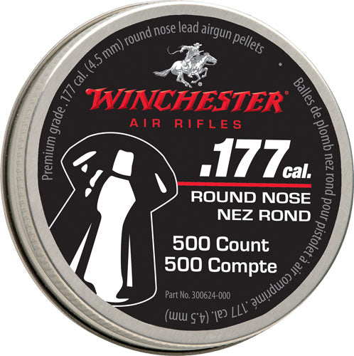 Winchester 177 Cal RN Pellets 500 Count Tin Case of 6