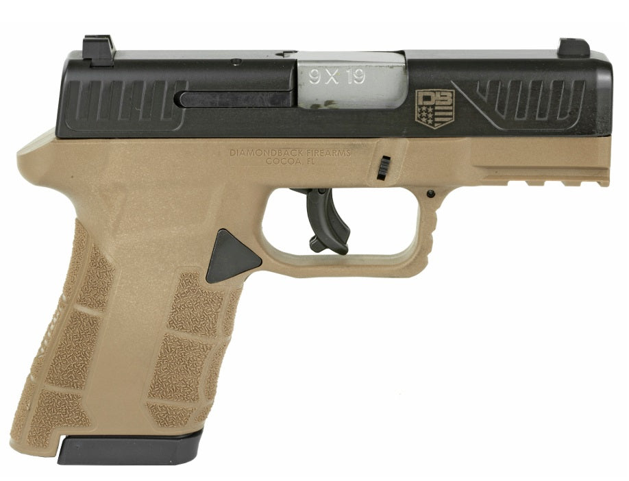 Diamondback AM2 Sub-Compact 9mm Luger 17+1 FDE Polymer Frame Pistol