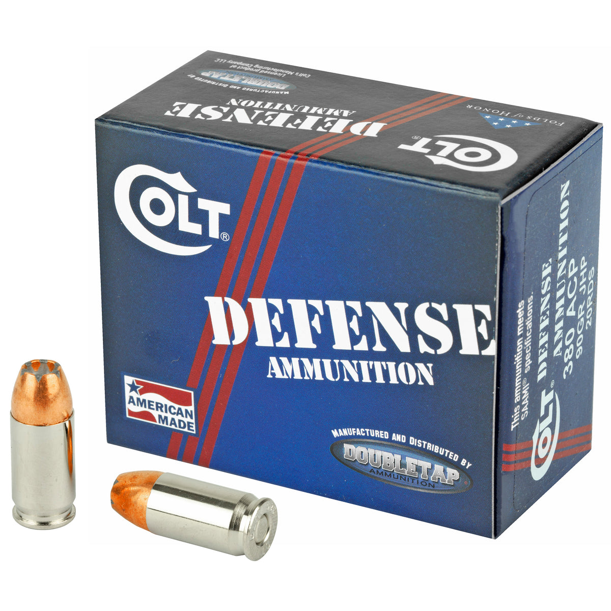 DoubleTap .380 ACP/Auto 380A90CT Colt Defense Jacketed Hollow Point JHP 90 Grain
