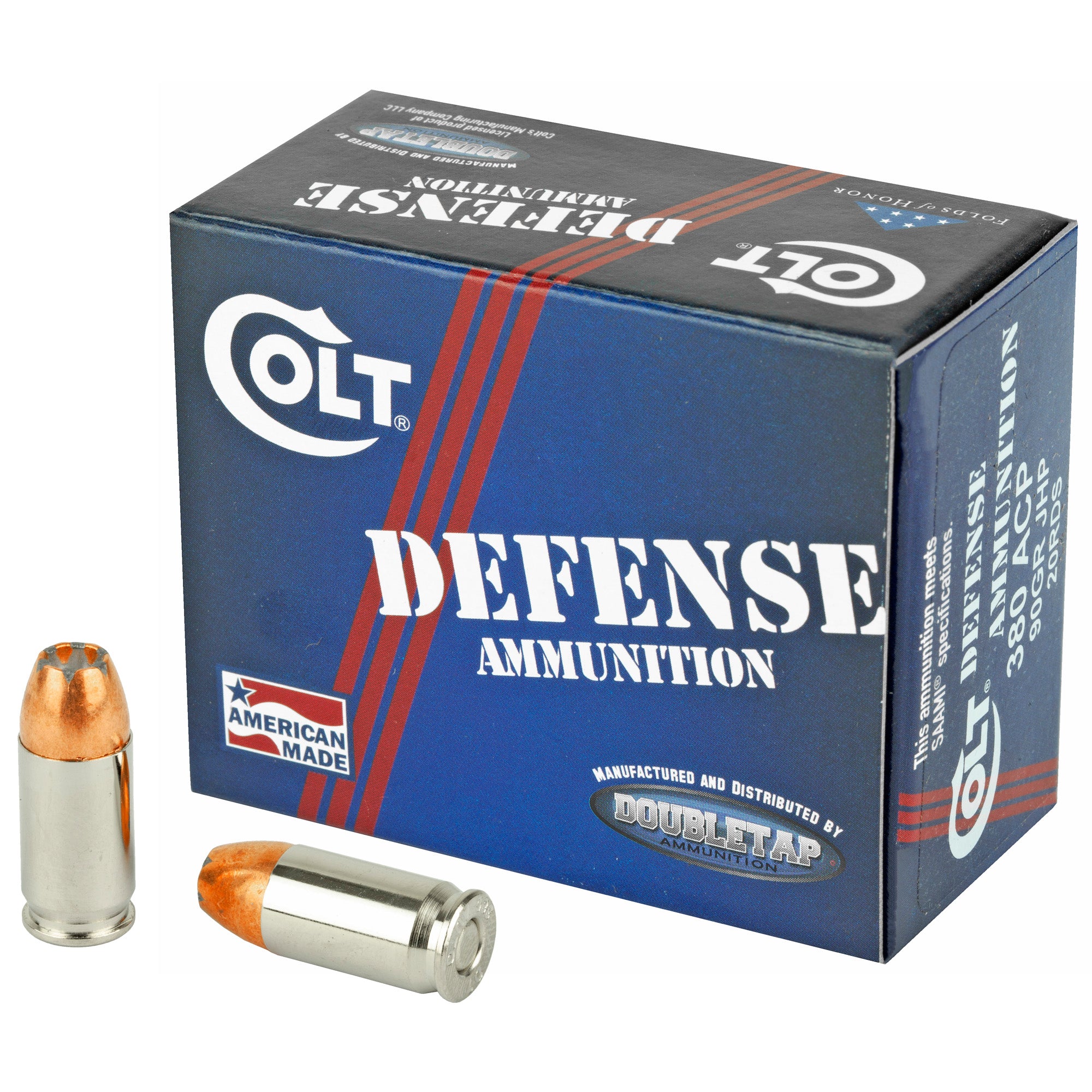 DoubleTap .380 ACP/Auto 380A90CT Colt Defense Jacketed Hollow Point JHP 90 Grain