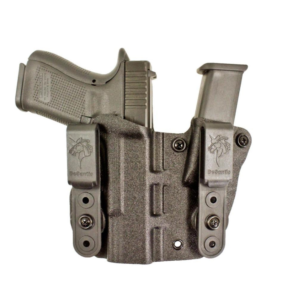 DeSantis Hidden Truth AIWB Kydex Holster with Integrated Mag Pouch for Glock 19 - Black RH