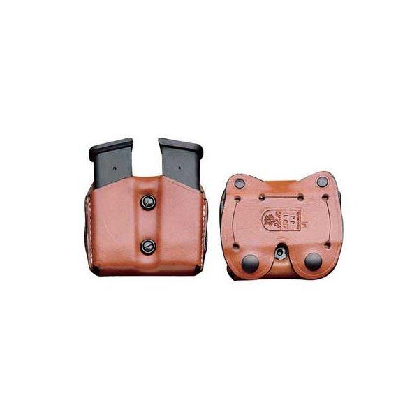 Desantis Tan Leather Double Mag Pouch for Glock 43