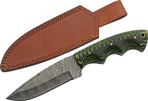 Rite Edge 5" Damascus Knife Tree Ridge Micarta Handle with Sheath