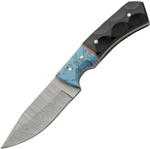 SZCO RITE EDGE 3" TURQUOISE MICARTA SKINNER W/LEATHER SHTH