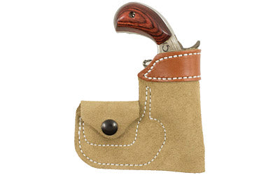 DeSantis Gunhide 109NAX4Z0 North American Arms Pocket Holster, Integrated Snap-Close Ammo Pouch, 1-1.125" Barrel, Tan Leather