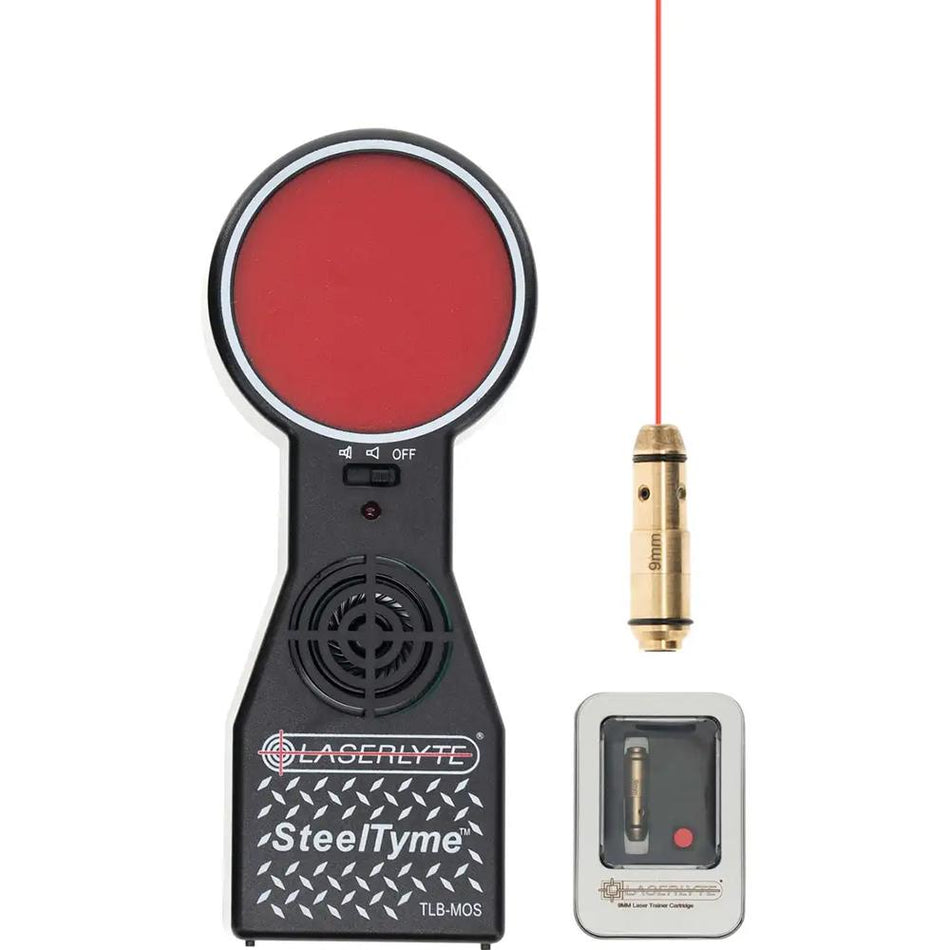 LaserLyte 1215345 9mm Laser Cartridge & Steel Tyme Target Kit for Dry Fire Training