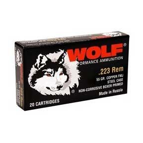 Wolf .223 Remington Rifle Ammo PolyFormance Full Metal Jacket FMJ 55 grain 