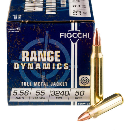 Fiocchi 5.56mm M193 Ammo 55 Grain Full Metal Jacket Boat Tail(FMJBT)