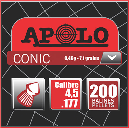Hatsan Apolo 177 Conic 7.1gr Airgun Pellets 200 Count