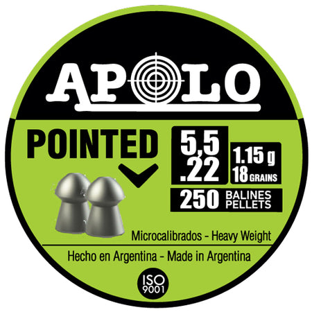 Hatsan Apolo 22 Cal Pointed Air Gun Pellets 18gr 250 Pack