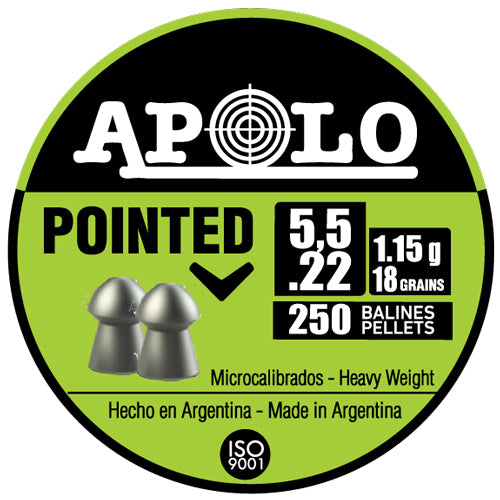Hatsan Apolo 22 Cal Pointed Air Gun Pellets 18gr 250 Pack