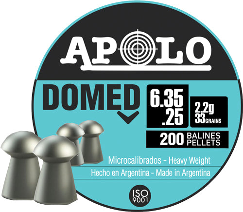 Hatsan Apolo 25 Cal Domed Air Gun Pellets 33gr 200 Pack