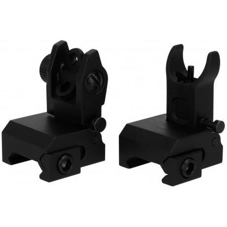 TacFire AR Front & Rear Flip-Up Iron Sights BUIS 6061 Aluminum
