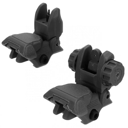TacFire AR-15 45 Degree Low Profile Pop Up Iron Sights Black Polymer