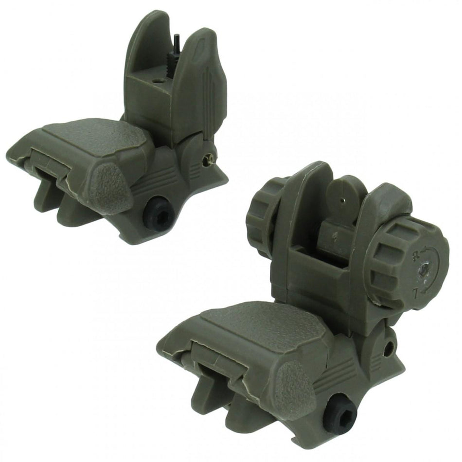 TacFire AR-15 Low Profile 45-Degree Pop-Up Iron Sights OD Green