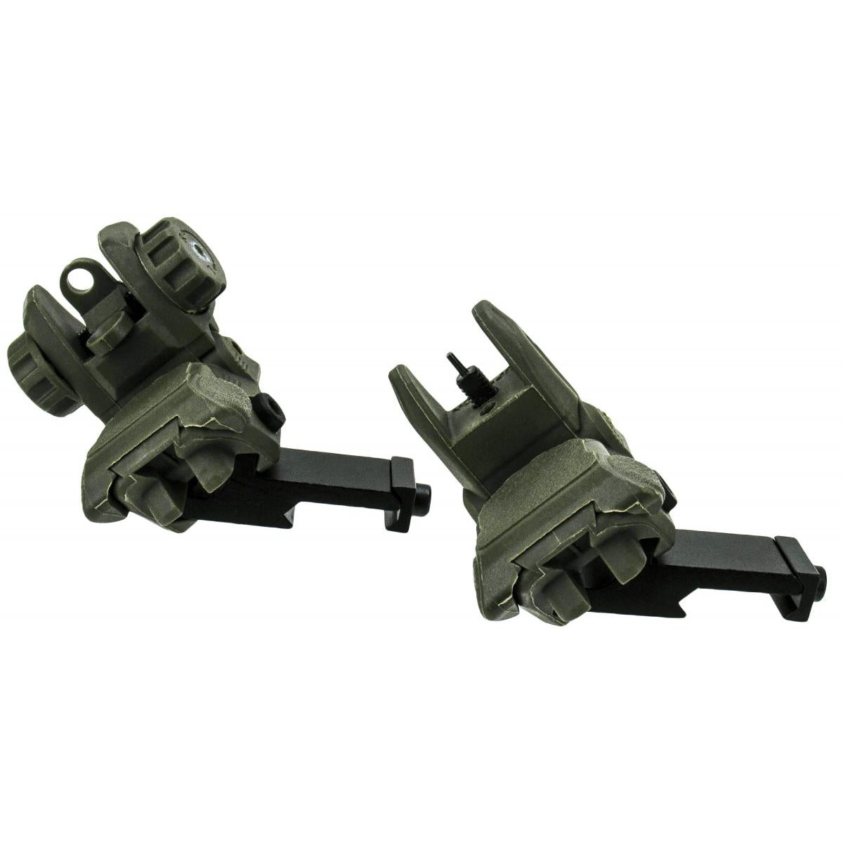TacFire AR-15 Pop Up 45 Degree Backup Iron Sights OD Green Polymer
