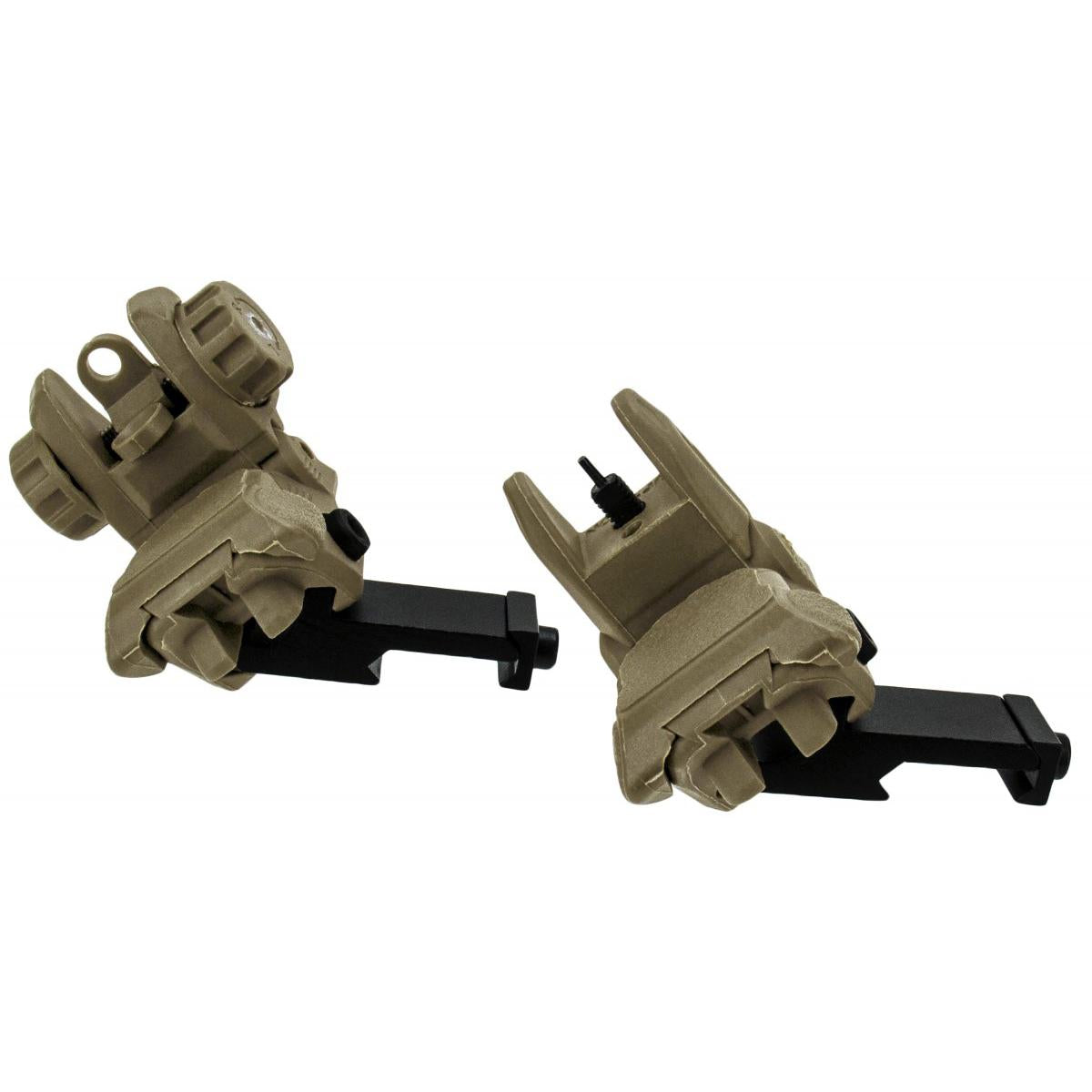 TacFire AR-15 45° Low Profile Flip-Up Iron Sights - Polymer - Tan