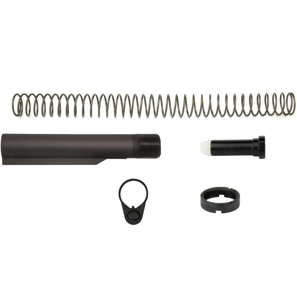 TacFire AR-10 Mil-Spec 6-Position Buffer Tube Kit with End Plate and Castle Nut