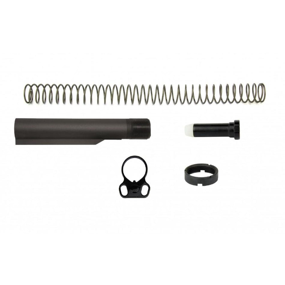 TacFire AR-10 Buffer Tube Assembly Kit with Dual Loop End Plate and Castle Nut