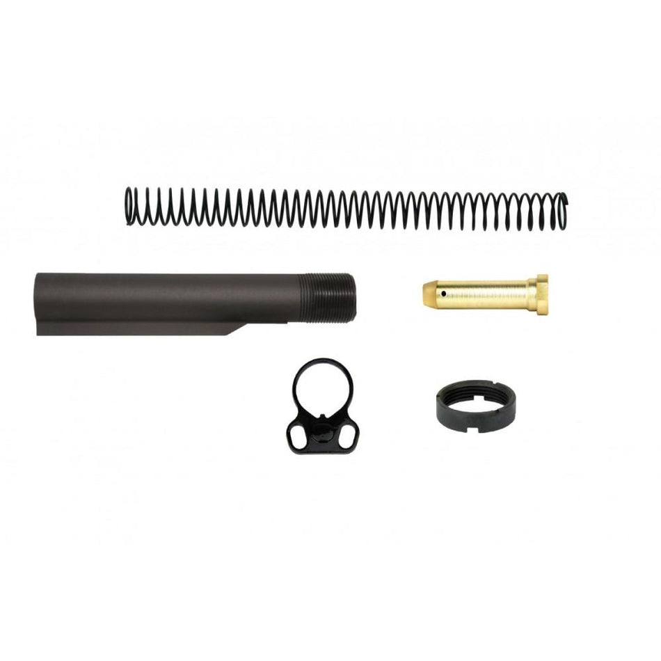 TacFire AR-15 Mil-Spec 6-Position Buffer Tube Kit Dual Loop Sling End Plate