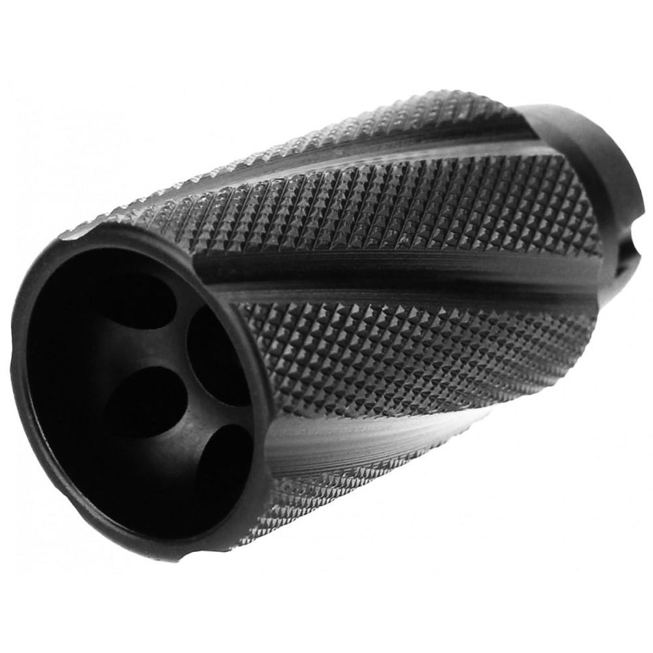 TacFire 7.62x39 Linear Compensator Knurled Flash & Concussion Forwarder 14x1 LH Black