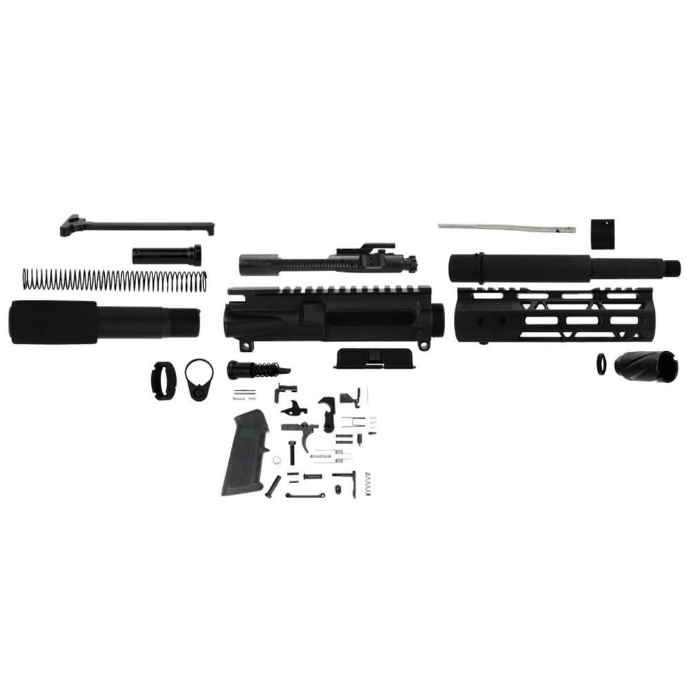 TacFire AR 300 Blackout 7.5" Unassembled Pistol Build Kit w/ LPK