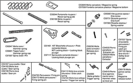 Beretta 92 Series Pistol Spare Parts Repair Kit 27pc