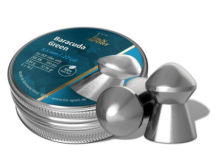 H&N Baracuda Green .22 Caliber Lead-Free Airgun Pellets 12.65gr 200/ct