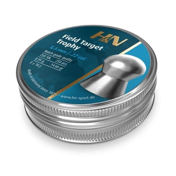 H&N Field Target Trophy Airgun Pellets .22 Caliber 5.53mm 250/ct Tin