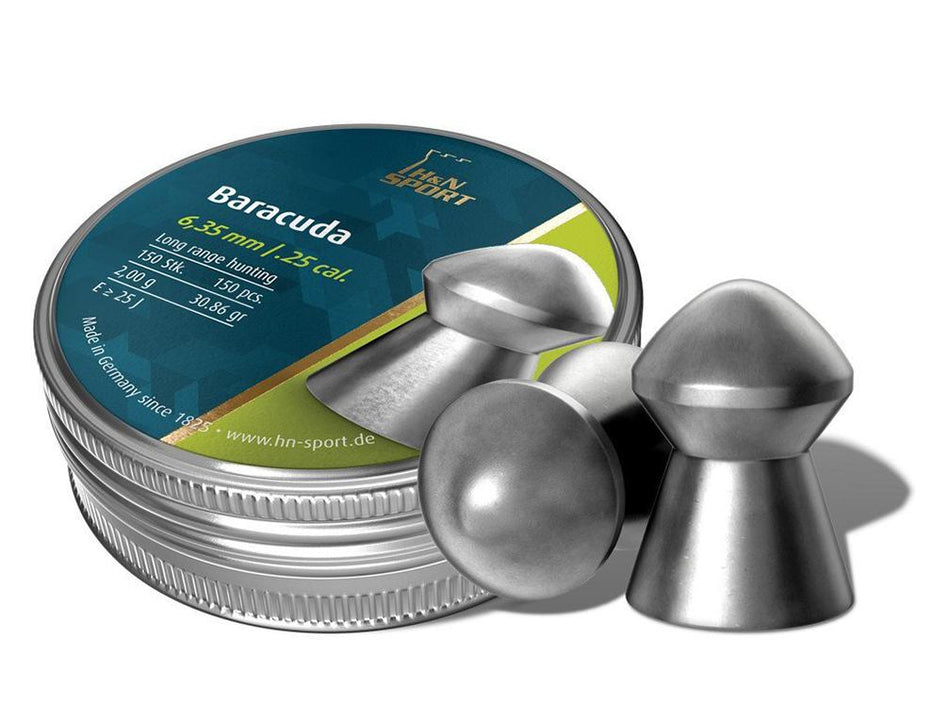 H&N Baracuda .25 Cal 30.86gr Lead Airgun Pellets 150-Pack