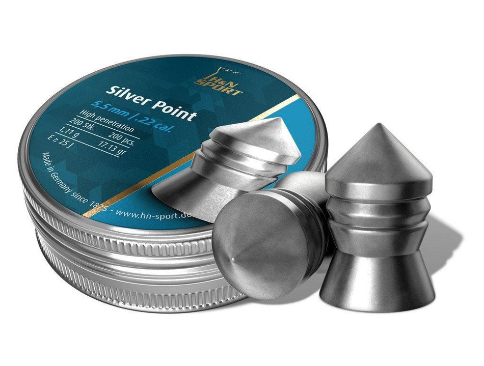 H&N Silver Point .22 Caliber Pellets 17.13 Grain 200/ct