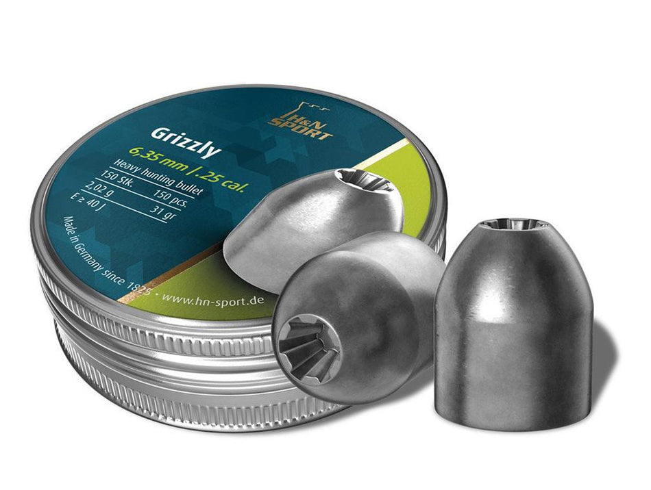 H&N Grizzly .25 Cal Airgun Hunting Pellets 150 Count