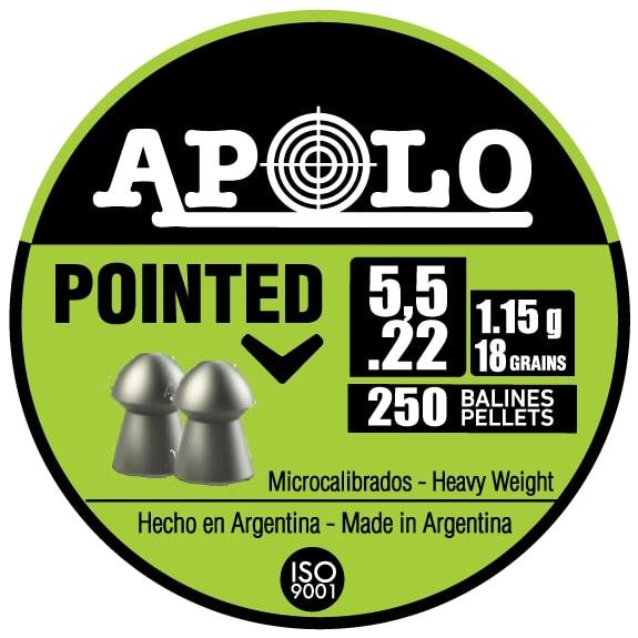 Hatsan Apolo .22 Caliber Pointed Pellets 18 Grain 250 per Tin