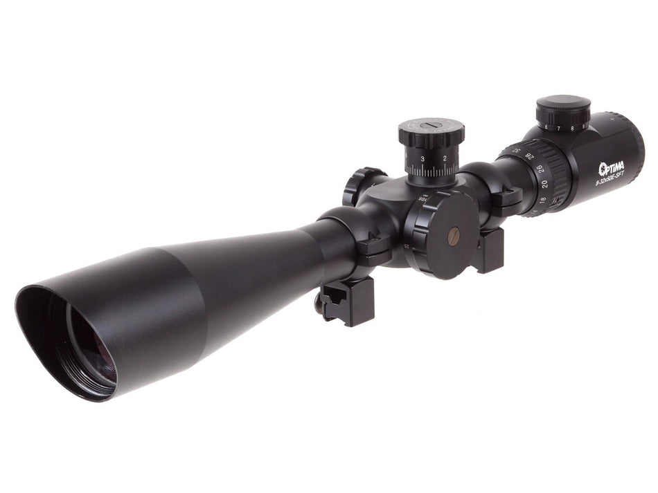 Hatsan Optima 8-32x50E-SFT 30mm Tube Illuminated Mil-Dot Rifle Scope Black