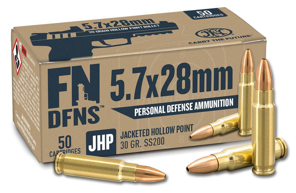 FN 5.7x28mm FN 10700030 Personal Defense Jacketed Hollow Point JHP 30 Grain