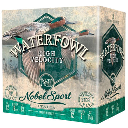 Nobelsport 12 Gauge Shotgun Shells Waterfowl High Velocity #2 1-1/8 oz 3 in