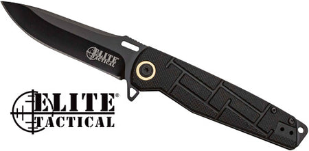 MC Elite Tactical Readiness 3.5-Inch Drop Point Folder BLK/BLK