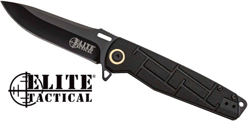 MC Elite Tactical Readiness 3.5-Inch Drop Point Folder BLK/BLK
