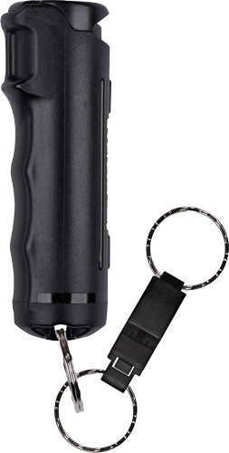 Sabre Pepper Gel with Quick-Release Whistle Flip-Top in Black