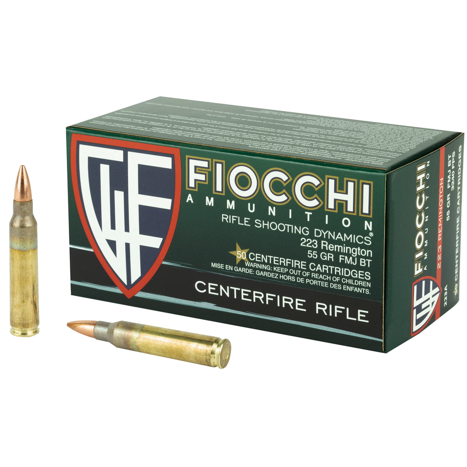 Fiocchi .223 Remington 223A Training Dynamics Full Metal Jacket FMJ 55 Grain
