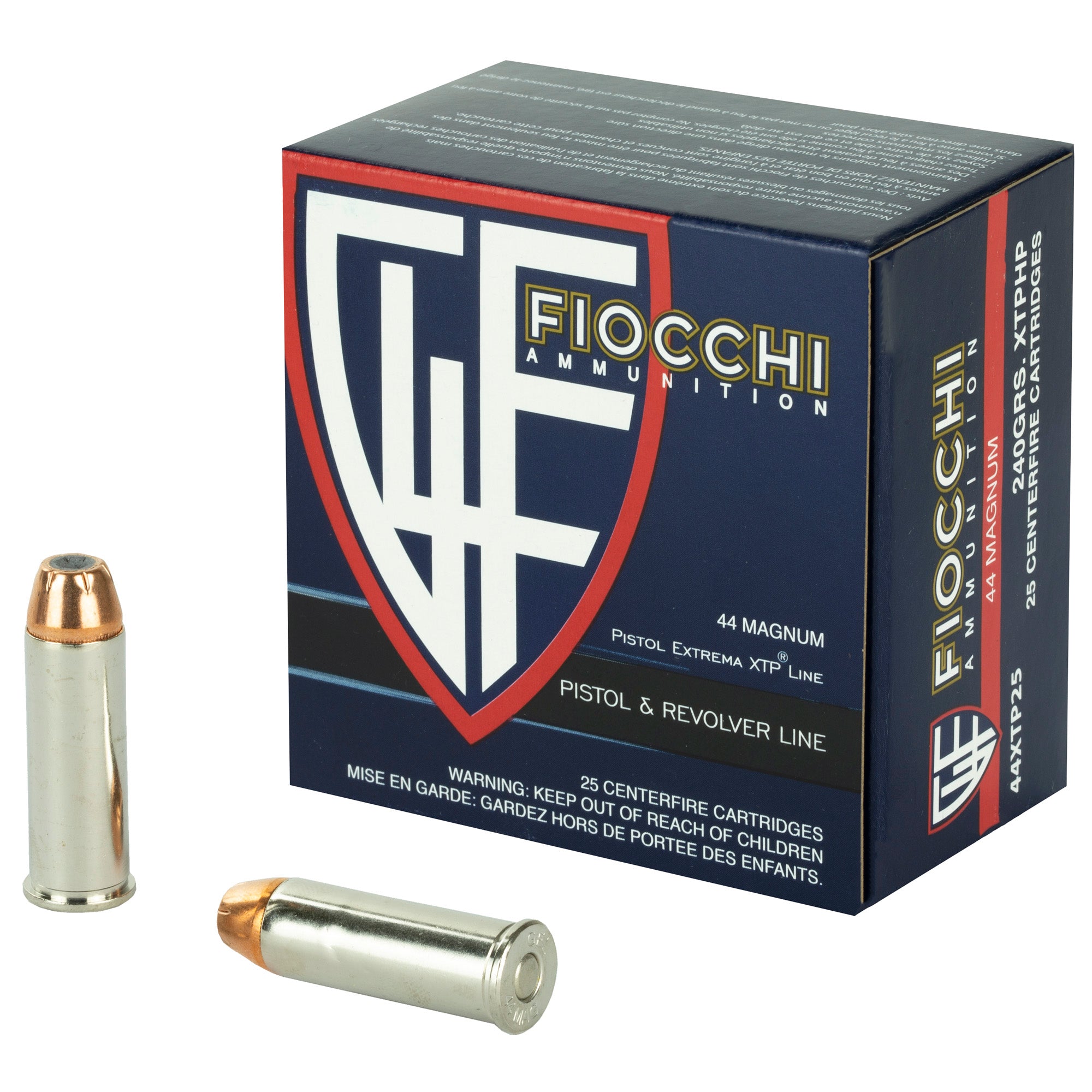Fiocchi .44 Magnum 44XTP25 Hyperformance Hornady XTP Hollow Point HP 240 Grain