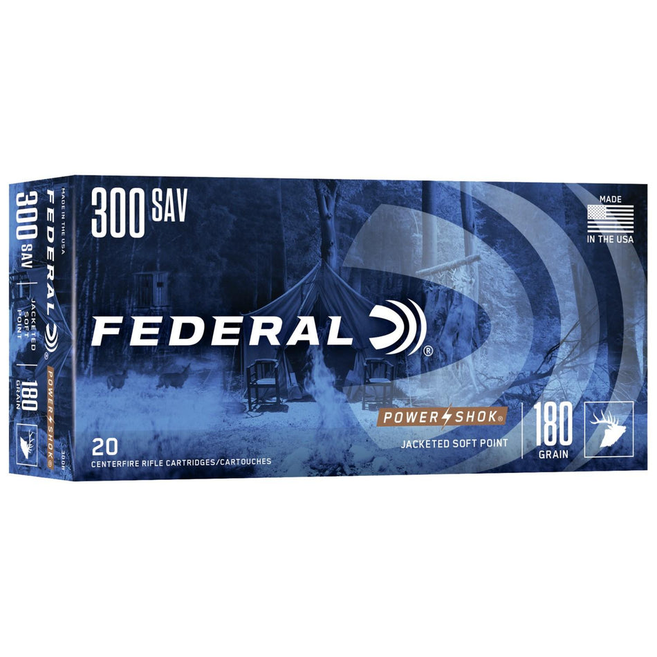 Federal .300 Savage 300B PowerShok Soft Point SP 180 Grain